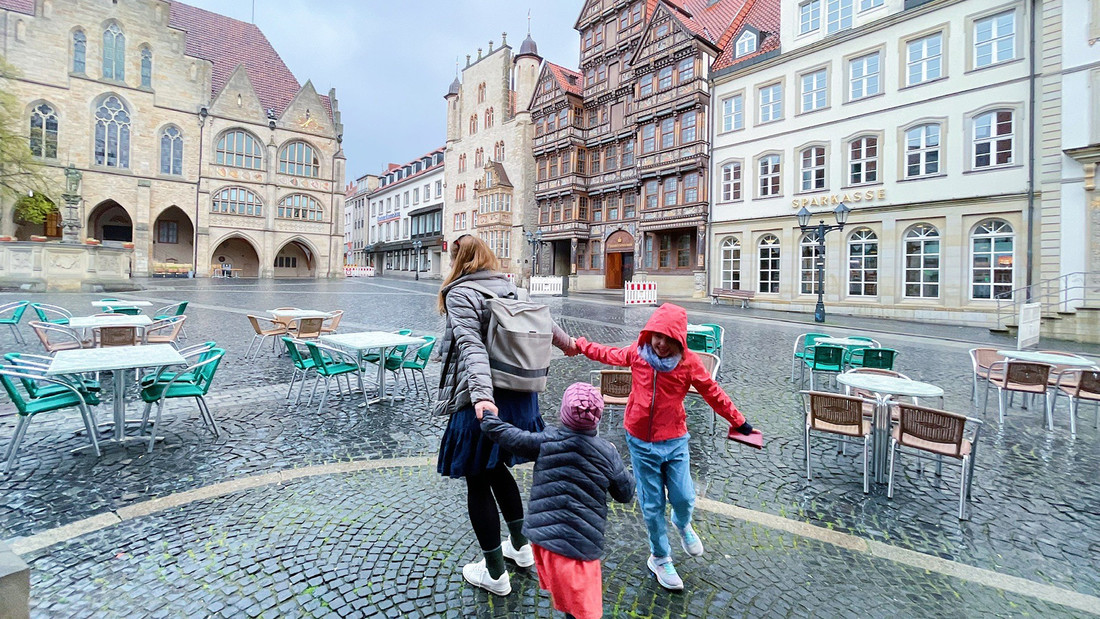 Anna Mukha mit Ihren Kindern in Hildesheim