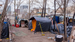 Obdachlosen-Camp unweit des Berliner Hauptbahnhofs