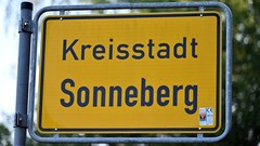 Ortsschild von Sonneberg in Thüringen