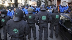 Polizeikessel gegen Demonstranten in Frankfurt während  Blockupy 2015