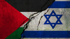 Palästinensische und israelische Flagge