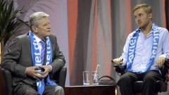 Gauck diskutiert mit Samuel Koch auf Kirchentag